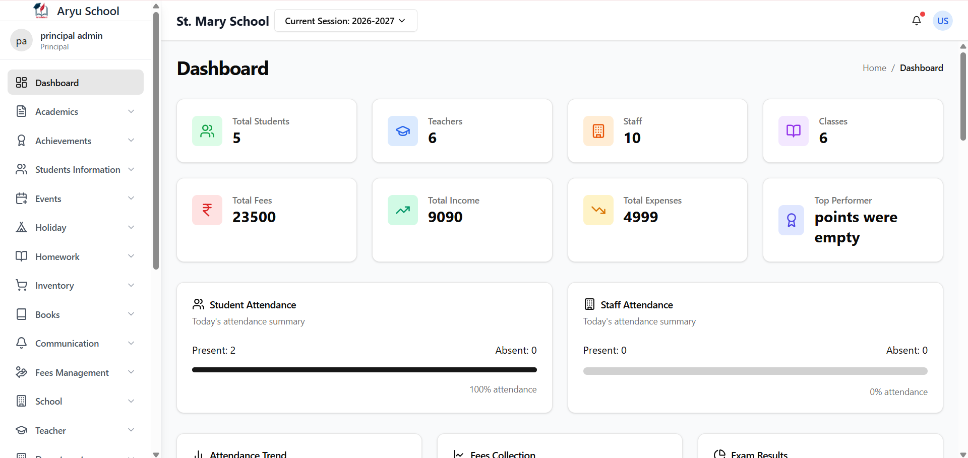School Management Dashboard